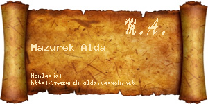 Mazurek Alda névjegykártya